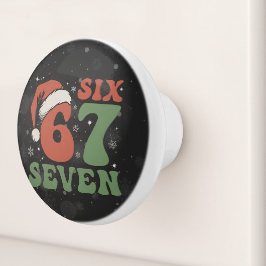 Six Seven 67 Funny Santa Hat Christmas Xmas Meme Keramikknauf