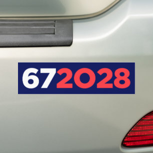 Six Seven 67 für Präsident 2028 Lustig Autoaufkleber