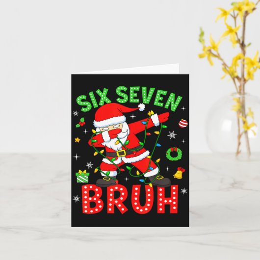 Six Seven 67 Gen Z Alpha Meme Bruh Christmas Dabbi Karte (Gelbe Blume)