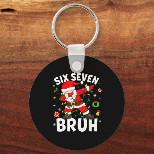 Six Seven 67 Gen Z Alpha Meme Bruh Christmas Dabbi Schlüsselanhänger (Vorderseite)