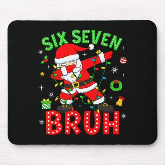 Six Seven 67 Gen Z Alpha Meme Bruh Weihnachten Dab Mousepad (Vorne)