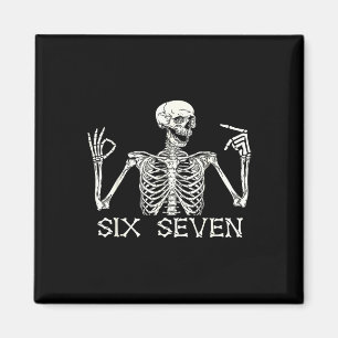 Six Seven 67 Handzeichen Skelett Meme Halloween Co Magnet