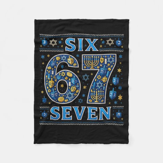 Six Seven 67 Hanukkah Festival Of Lights Quote Fleecedecke (Vorderseite)