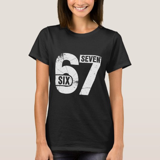 Six Seven 67 Lustiger Meme T-Shirt (Vorderseite)
