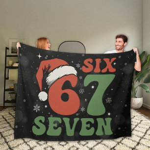 Six Seven 67 Lustiger Weihnachtsmannhut Weihnachte Fleecedecke