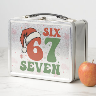 Six Seven 67 Lustiger Weihnachtsmannhut Weihnachte Metall Brotdose