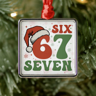 Six Seven 67 Lustiger Weihnachtsmannhut Weihnachte Ornament Aus Metall