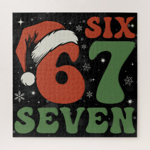Six Seven 67 Lustiger Weihnachtsmannhut Weihnachte Puzzle