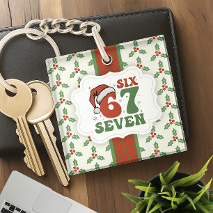 Six Seven 67 Lustiger Weihnachtsmannhut Weihnachte Schlüsselanhänger