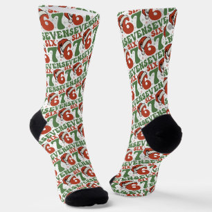 Six Seven 67 Lustiger Weihnachtsmannhut Weihnachte Socken
