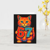 Six Seven 67 Meme 6 7 Cat Youth Boy Girl  Karte (Gelbe Blume)