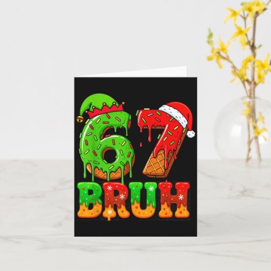 Six Seven 67 Meme 6 7 Christmas Men Women Boys Gir Karte (Gelbe Blume)