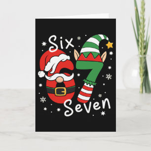 Six Seven 67 Meme 6 7 Elf Santa Weihnachts-Pyjama  Karte
