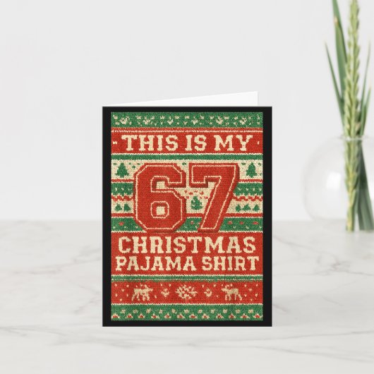 Six Seven 67 Meme 6 7 Holiday Christmas Pajamas Br Karte (Vorderseite)