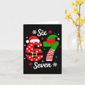 Six Seven 67 Meme 6 7 Santa Christmas Pajamas Kids Karte (Gelbe Blume)
