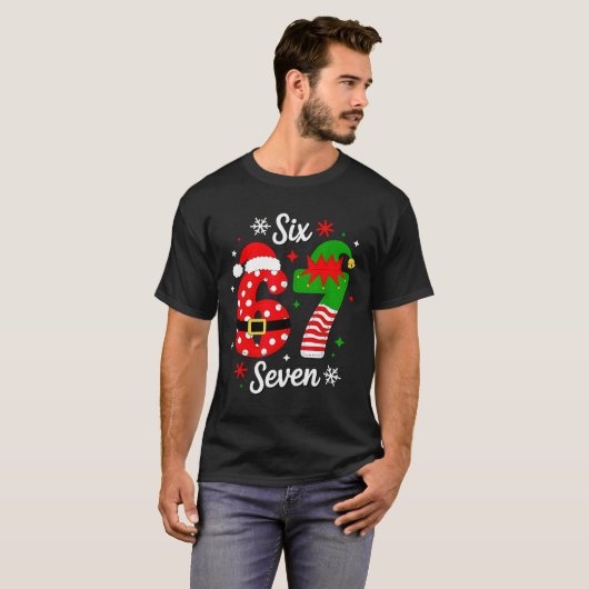 Six Seven 67 Meme 6 7 Santa Christmas Pajamas Kids T-Shirt (Vorne ganz)