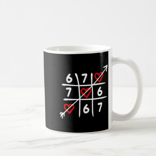 Six Seven 67 Meme 6 7 Valentines Day Heart Men Wom Kaffeetasse (Rechts)