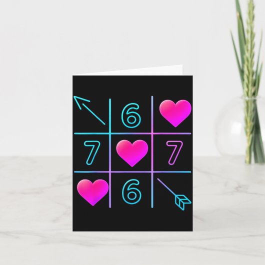 Six Seven 67 Meme 6 7 Valentines Day Heart Men Wom Karte (Vorderseite)