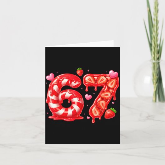 Six Seven 67 Meme 6 7 Valentines Day Heart Men Wom Karte (Vorderseite)