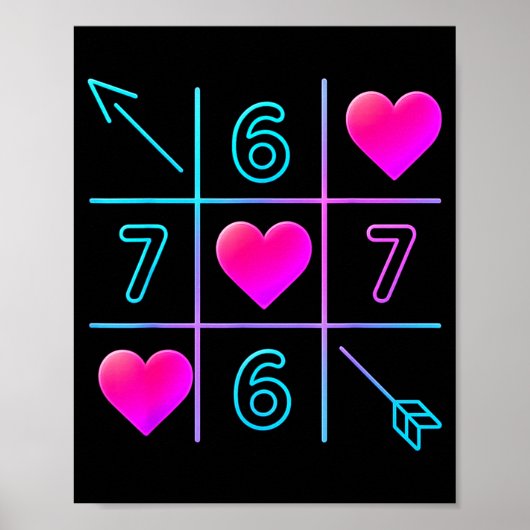 Six Seven 67 Meme 6 7 Valentines Day Heart Men Wom Poster (Vorne)