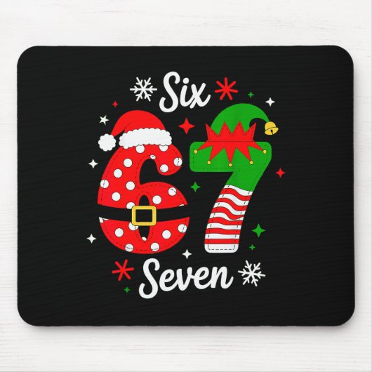 Six Seven 67 Meme 6 7 Weihnachtsmann Weihnachts-Py Mousepad (Vorne)