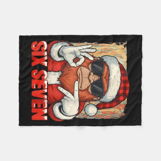 Six Seven 67 Meme Bigfoot Funny Chistmas Men Women Fleecedecke (Vorderseite (Horizontal))