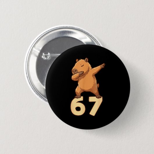 Six Seven 67 Meme Capybara Funny 67 Capybara For K Button (Vorne & Hinten)