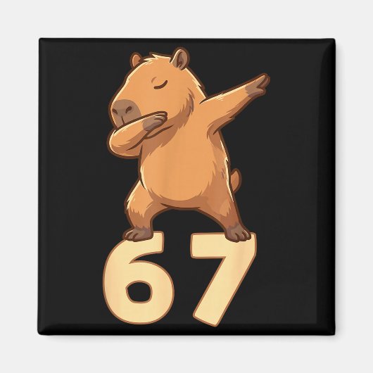 Six Seven 67 Meme Capybara Funny 67 Capybara For K Magnet (Vorne)