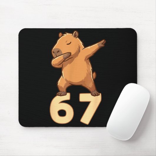 Six Seven 67 Meme Capybara Funny 67 Capybara For K Mousepad (Mit Mouse)