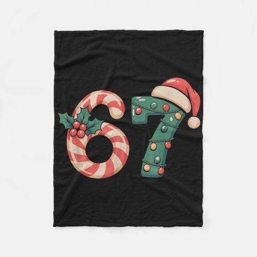 Six Seven 67 Meme Christmas  Fleecedecke (Vorderseite)