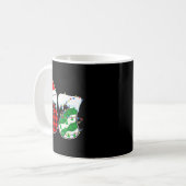 Six Seven 67 Meme Christmas Lights Santa Hat Ugly Kaffeetasse (Vorderseite Links)
