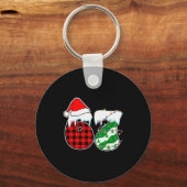 Six Seven 67 Meme Christmas Lights Santa Hat Ugly Schlüsselanhänger (Vorderseite)