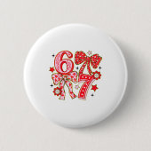 Six Seven 67 Meme Coquette Bow 6 7 Valentines Day Button (Vorderseite)