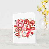 Six Seven 67 Meme Coquette Bow 6 7 Valentines Day  Karte (Gelbe Blume)