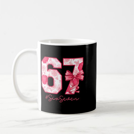 Six Seven 67 Meme Coquette Girl Bow Funny Gen Alph Kaffeetasse (Links)