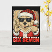 Six Seven 67 Meme Dog Funny Chistmas Men Women Boy Karte (Gelbe Blume)