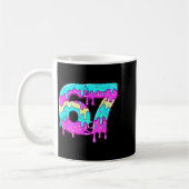 Six Seven 67 Meme Drippy Number 67 Ice Cream  Kaffeetasse (Links)