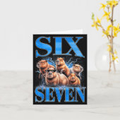 Six Seven 67 Meme Funny Capybara Bootleg Graphic  Karte (Gelbe Blume)