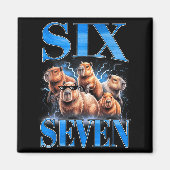 Six Seven 67 Meme Funny Capybara Bootleg Graphic Magnet (Vorne)