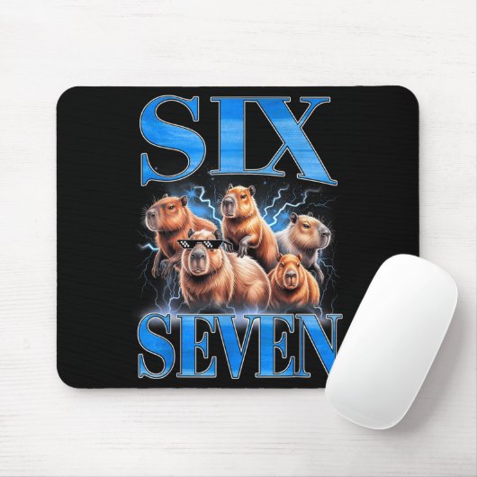 Six Seven 67 Meme Funny Capybara Bootleg Graphic  Mousepad (Mit Mouse)