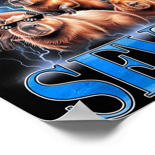 Six Seven 67 Meme Funny Capybara Bootleg Graphic  Poster (Ecke)