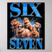 Six Seven 67 Meme Funny Capybara Bootleg Graphic  Poster (Vorne)