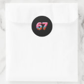Six Seven 67 Meme Funny Donut Ice Cream Drip Numbe Runder Aufkleber (Tasche)