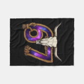 Six Seven 67 Meme Funny Western Cowboy Bull Skull  Fleecedecke (Vorderseite (Horizontal))
