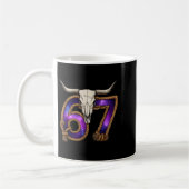 Six Seven 67 Meme Funny Western Cowboy Bull Skull  Kaffeetasse (Links)