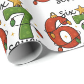 Six Seven 67 Meme Funny Xmas Christmas Geschenkpapier (Rolleneckpunkt)