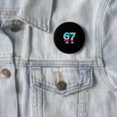 Six Seven 67 Meme für Gen Alpha Kinder und Erwachs Button (Beispiel)