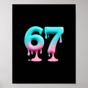 Six Seven 67 Meme für Gen Alpha Kinder und Erwachs Poster