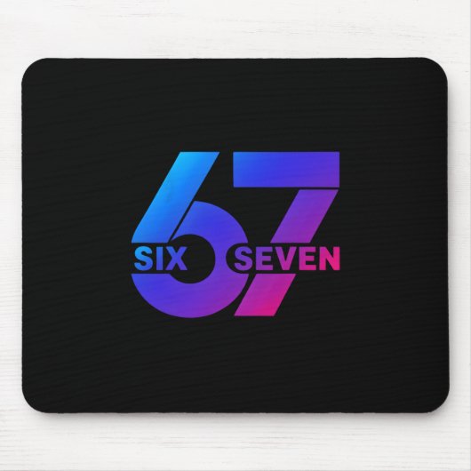 Six Seven 67 Meme Gen Alpha Slang Bysebyll Saison Mousepad (Vorne)