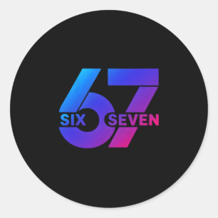 Six Seven 67 Meme Gen Alpha Slang Bysebyll Saison  Runder Aufkleber